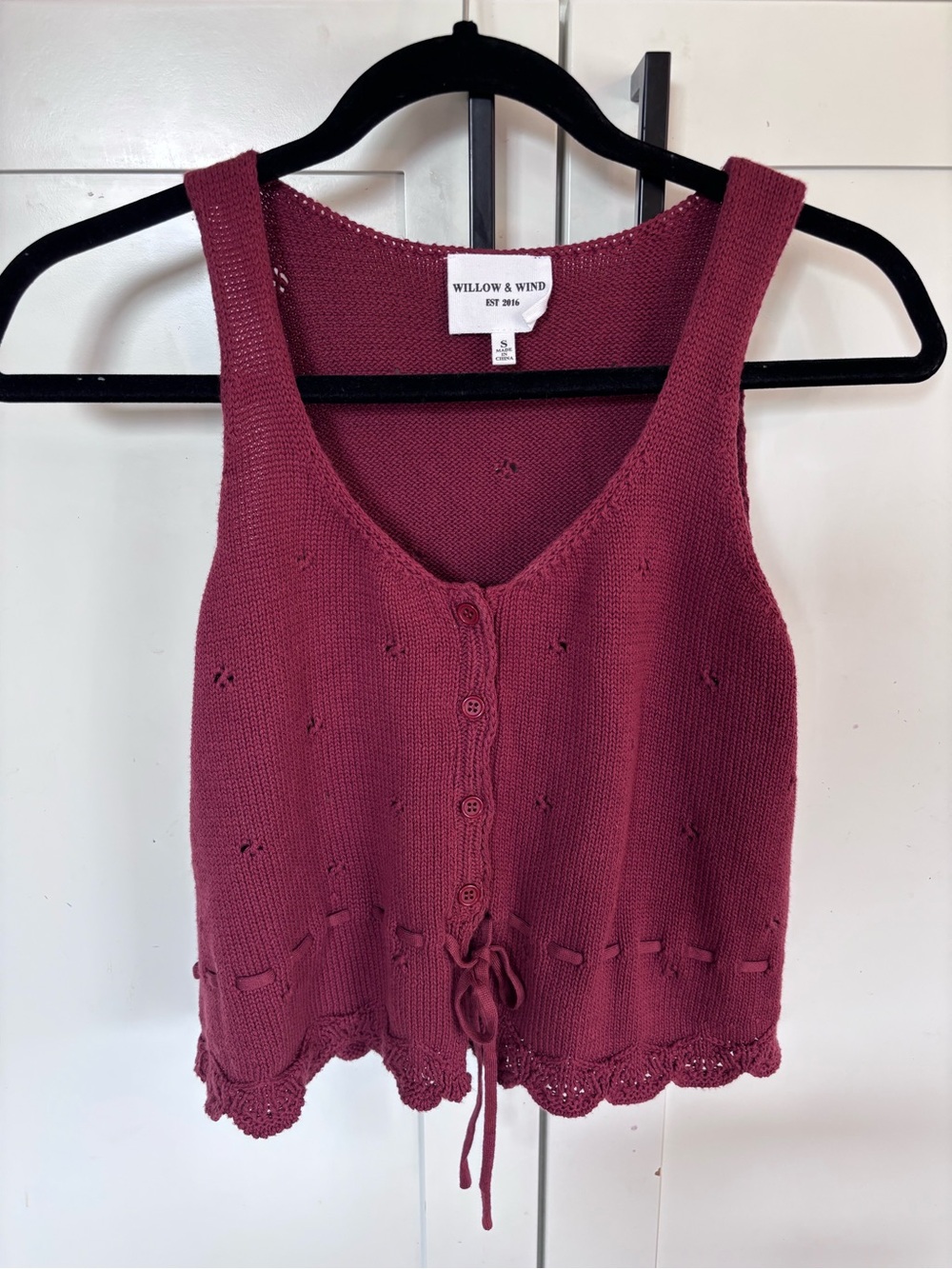 Willow & Wind crochet knit top